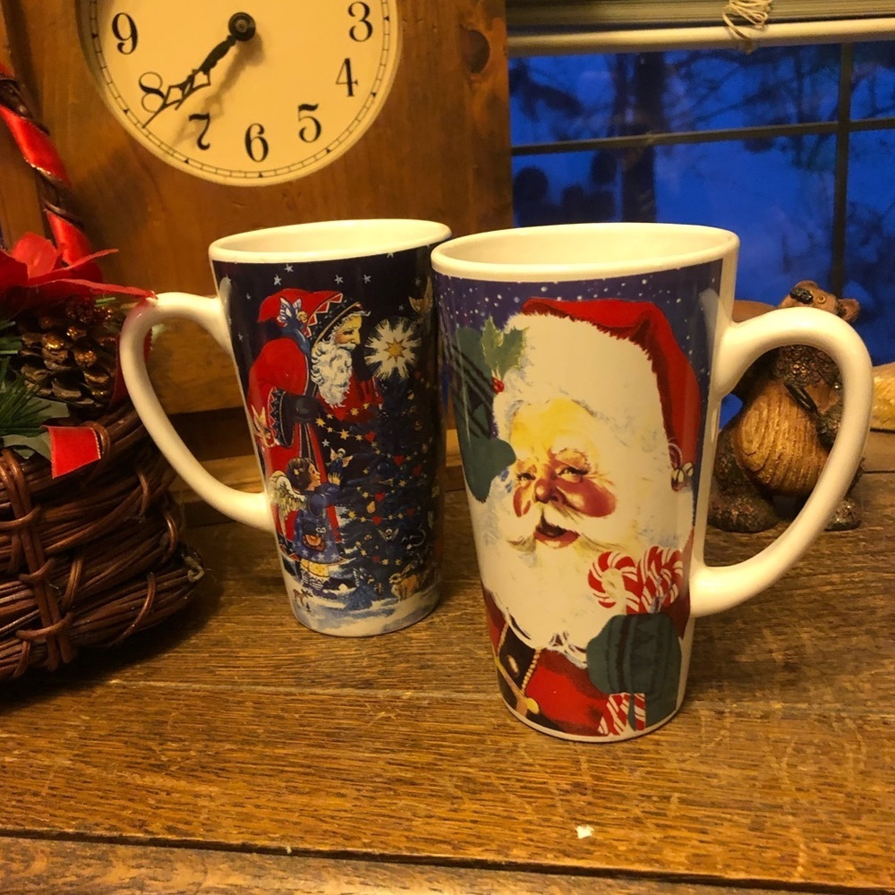 Christmas Santa Theme Mugs 12 oz